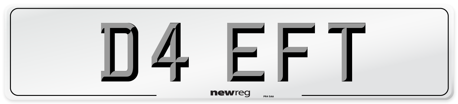 D4 EFT Number Plate from New Reg